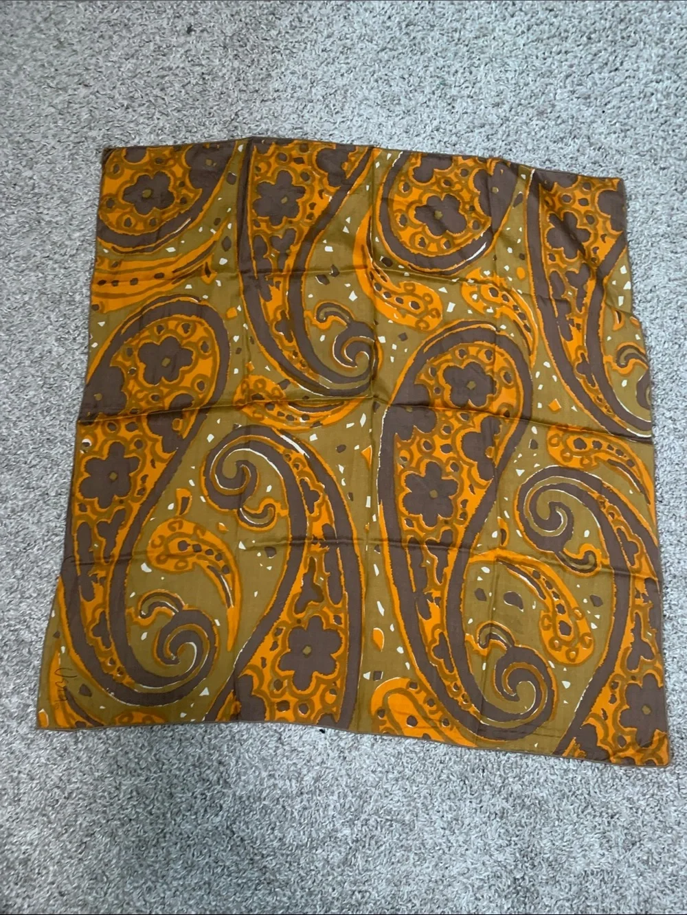 Vintage Printed Paisley Floral Silk-Feel Scarf Set